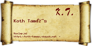 Koth Tamás névjegykártya